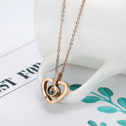 I love You heart Necklace 100 Languages